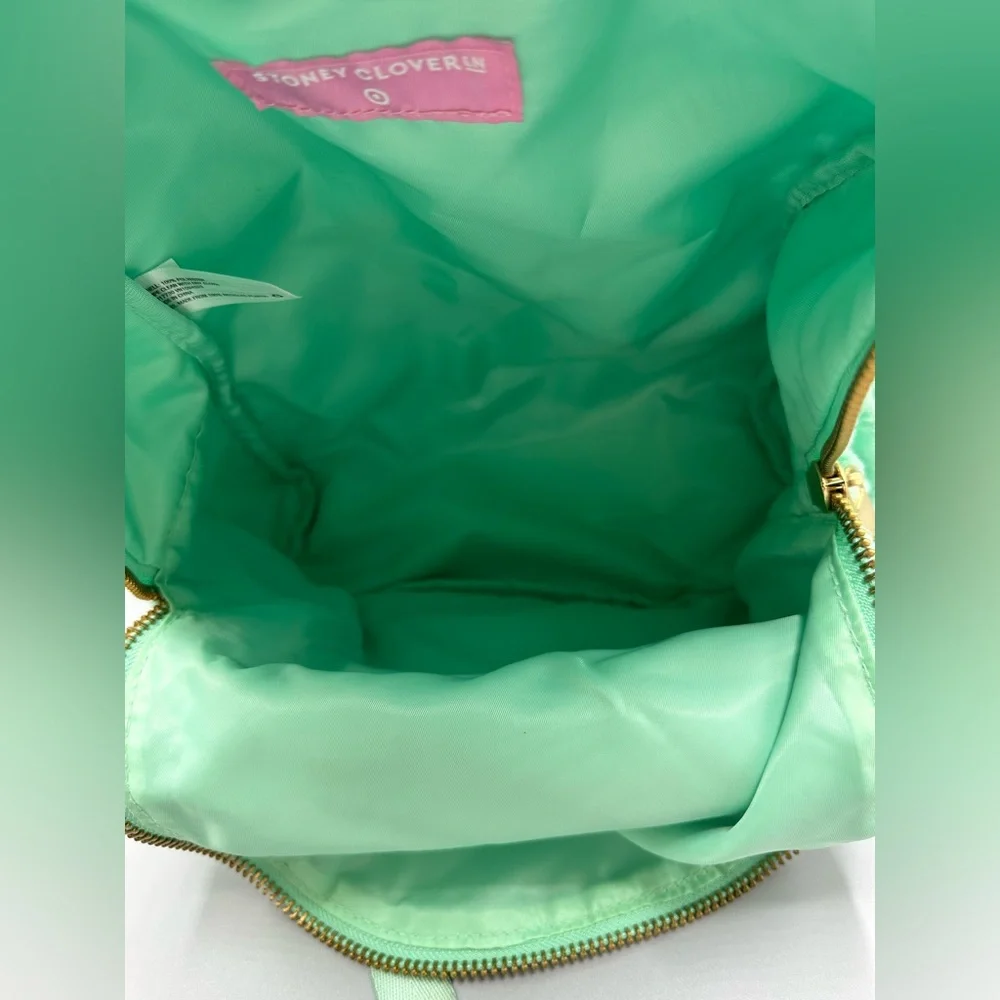 Stoney Clover Lane Terry Cloth Embossed Backpack Light Green Mint